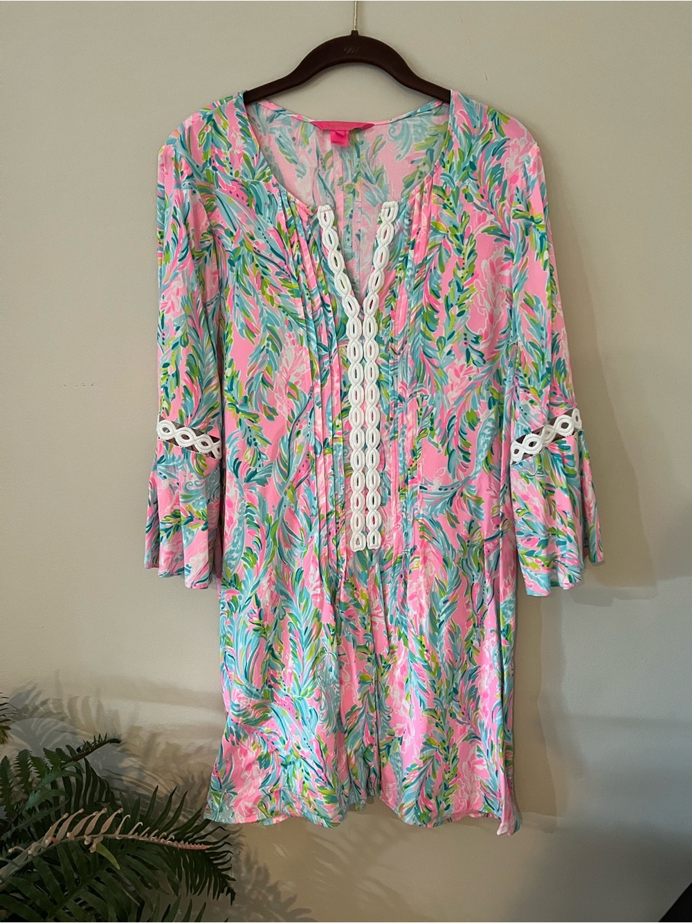 Lilly Pulitzer Pink Multi-Color Floral V-Neck Tunic Dress